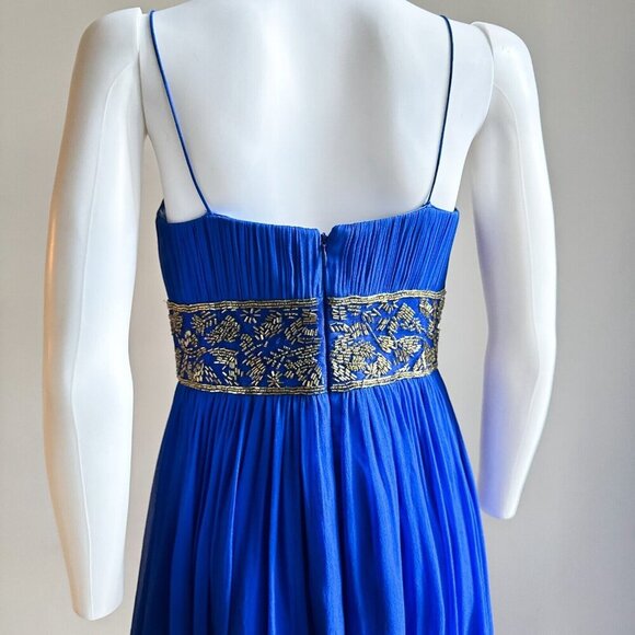 Aidan Mattox All Silk Beaded Empire waist Maxi Gown 8 - Picture 7 of 10